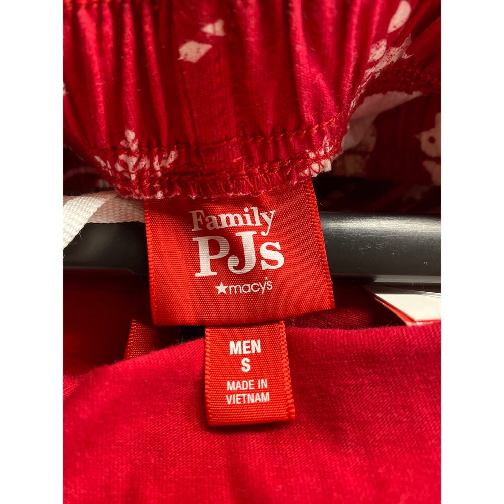 Brand New Family PJ's Macy's Men's Size Small Red Christmas Pajama 2 Piece Set - Picture 4 of 6